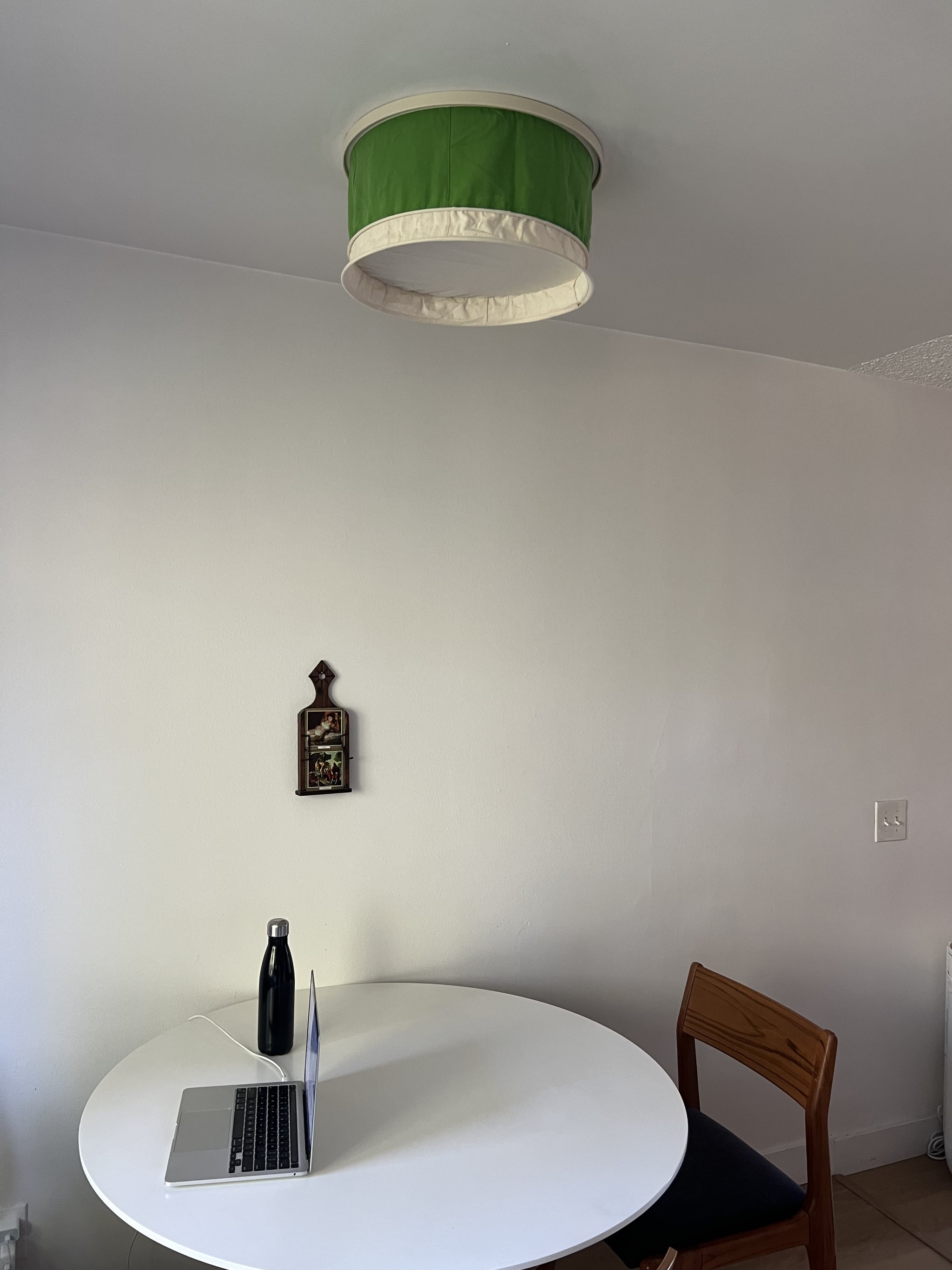 green ceiling light shade