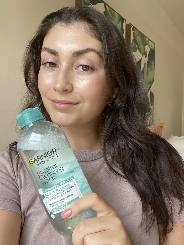 Garnier Micellar Cleansing Water With Hyaluronic Acid and Aloe ($15, originally $24)
This Popsugar Beauty award-winning product gently removes makeup, dirt, and excess oil. It's infused with hyaluronic acid and aloe, hydrating and smoothing skin along the way. Don't hesitate to use it if you have sensitive skin; it's great for all skin types. It also surprisingly works well as a shampoo, which you can read more about in our Garnier Micellar Cleansing Water Water With Hyaluronic Acid and Aloe review.
Editor Quote: "Once my hair dried from the micellar water, it looked incredibly shiny and less oily than before. My roots weren't weighed down, and I even had a bit more volume. While I'm not sure this would save day-five or -six hair, it certainly seemed to work well on my day-three hair. I'm not saying this will make me give up using dry shampoo once and for all, but it banished any signs that I had just gone to the gym, and that's a win in my book." — Jessica Harrington, beauty section lead
