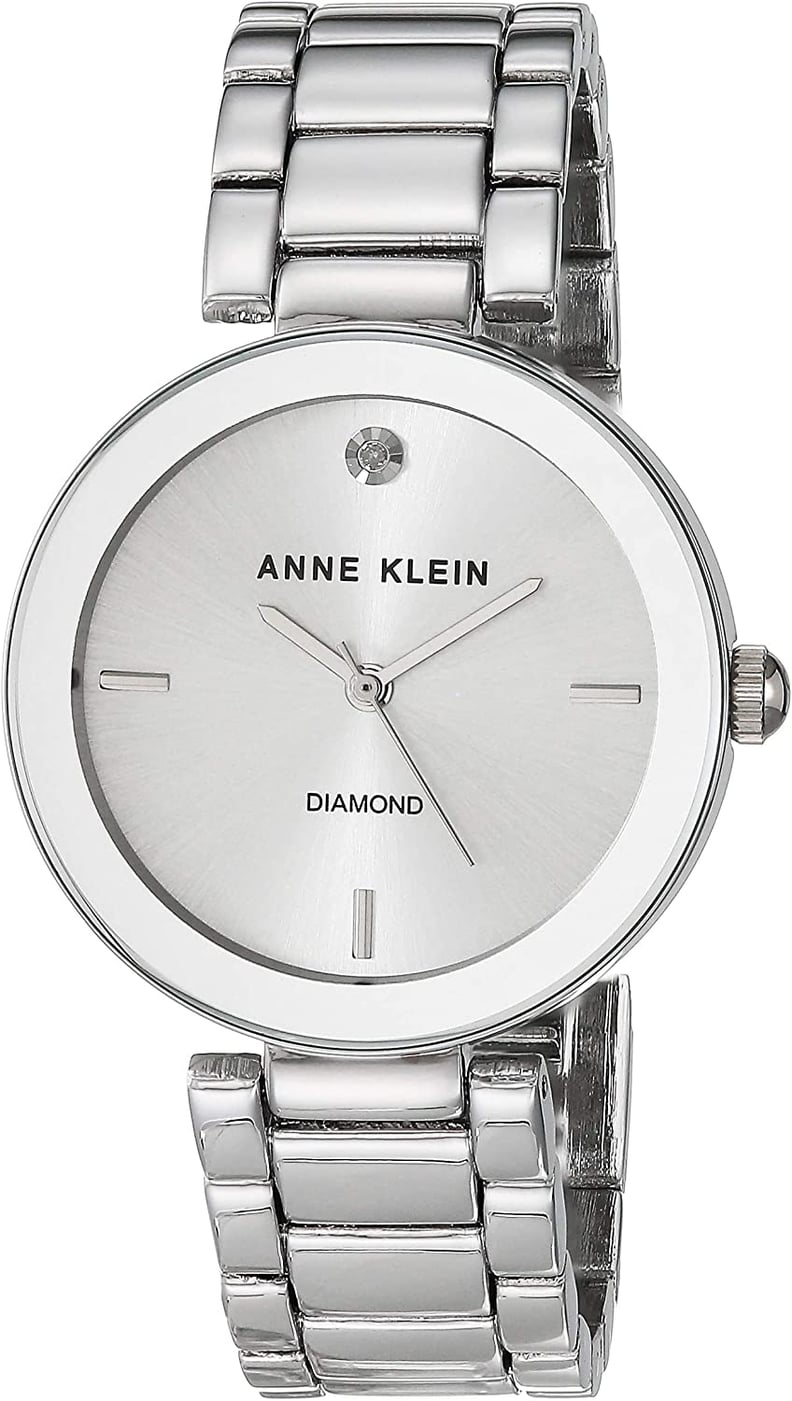 A Stunning Watch: Anne Klein Diamond Dial Silver-Tone Bracelet Watch