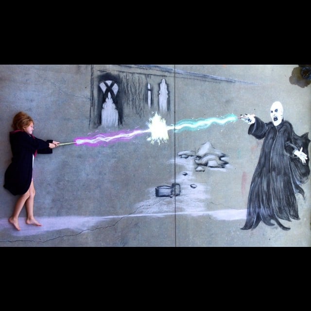 Harry Potter Chalk Drawing