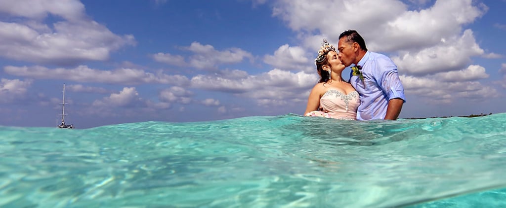 Wedding on a Sandbar in Caribbean Sea