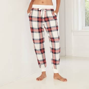 Womens flannel jogger pajamas on sale