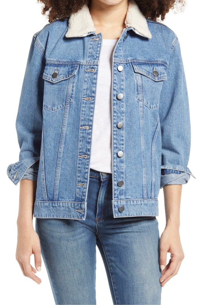 BP. Denim Jacket With Removable Faux Shearling Collar | Best Nordstrom ...