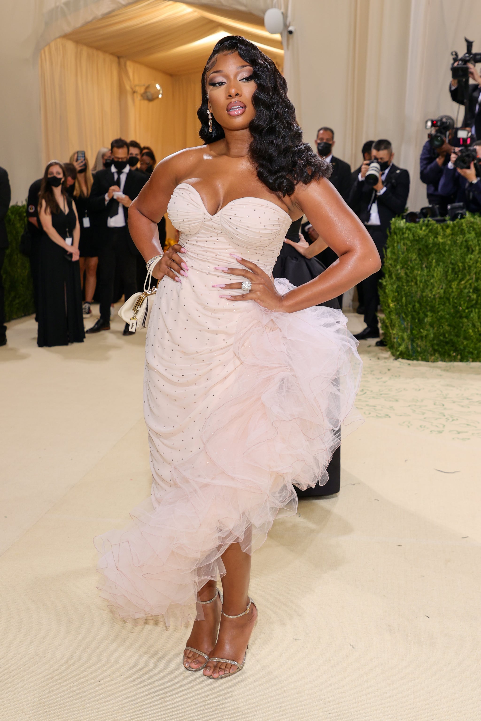 NEW YORK, NEW YORK - SEPTEMBER 13: Megan Thee Stallion attends The 2021 Met Gala Celebrating In America: A Lexicon Of Fashion at Metropolitan Museum of Art on September 13, 2021 in New York City. (Photo by Theo Wargo/Getty Images)