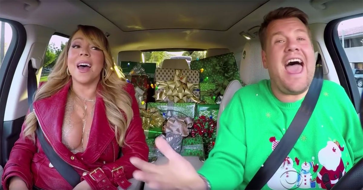 Mariah Carey Christmas Carpool Karaoke Video Popsugar Celebrity 