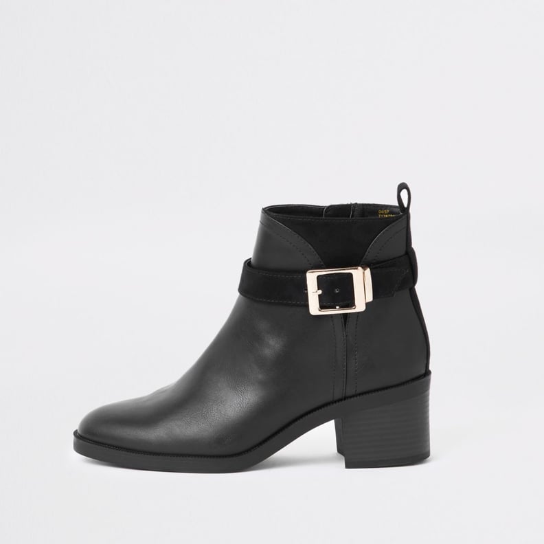 River Island Buckle Detail Ankle Boots