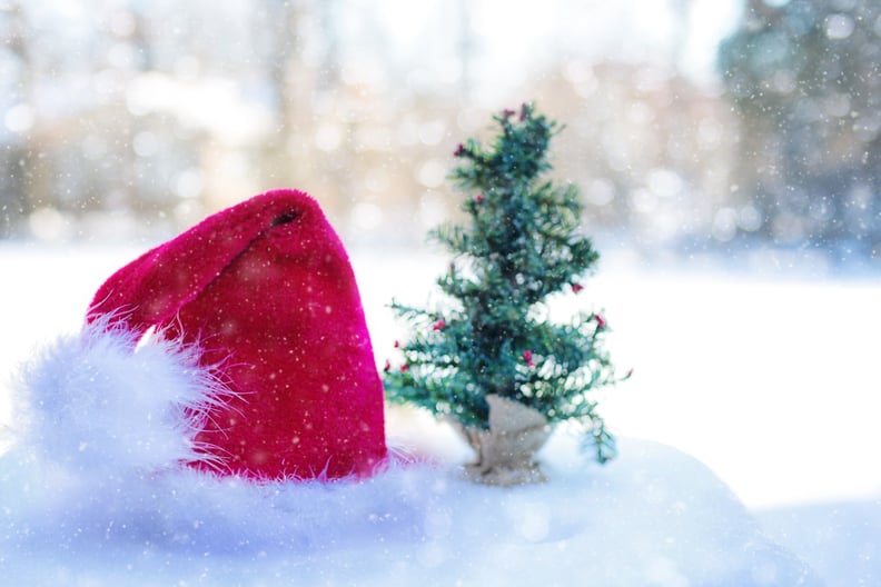 Keep your head warm and toasty by wearing a Santa hat.