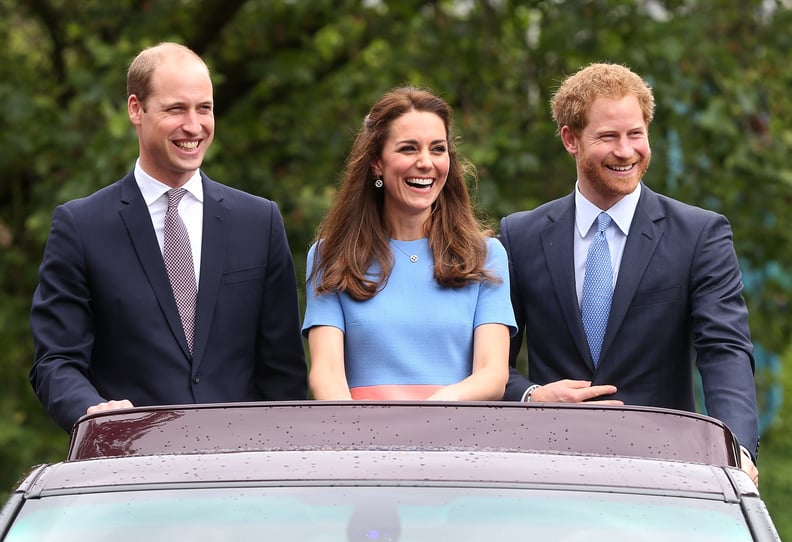 Her Outfit Popped as She Stood Beside Prince William and Prince Harry, Who Wore Dark Navy Suits