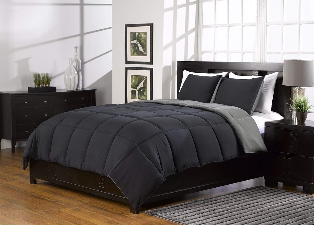 Supersoft Extra Warm Grey and Black Reversible Comforter