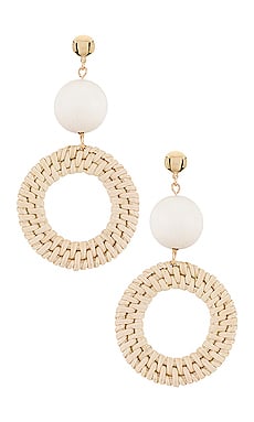 Paradigm Central Park Earrings in Gold, Rattan, & Wood