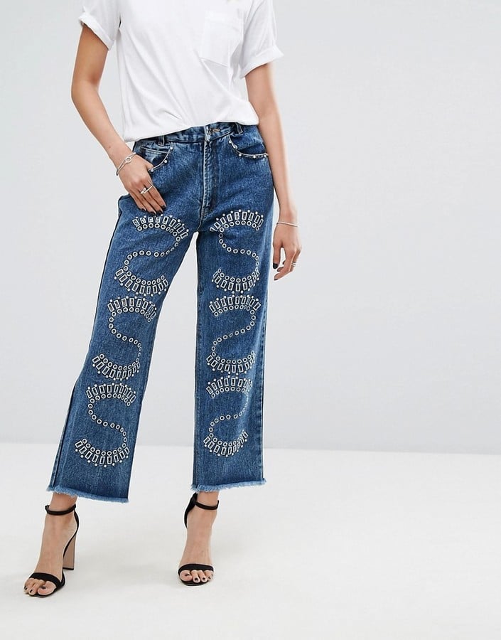 Religion Mom Jeans With Premium Embellishment