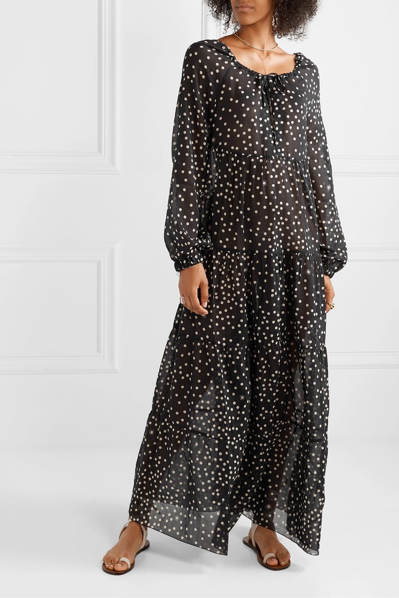 Stella McCartney Tiered Polka-Dot Cotton and Silk-Blend Voile Maxi Dress