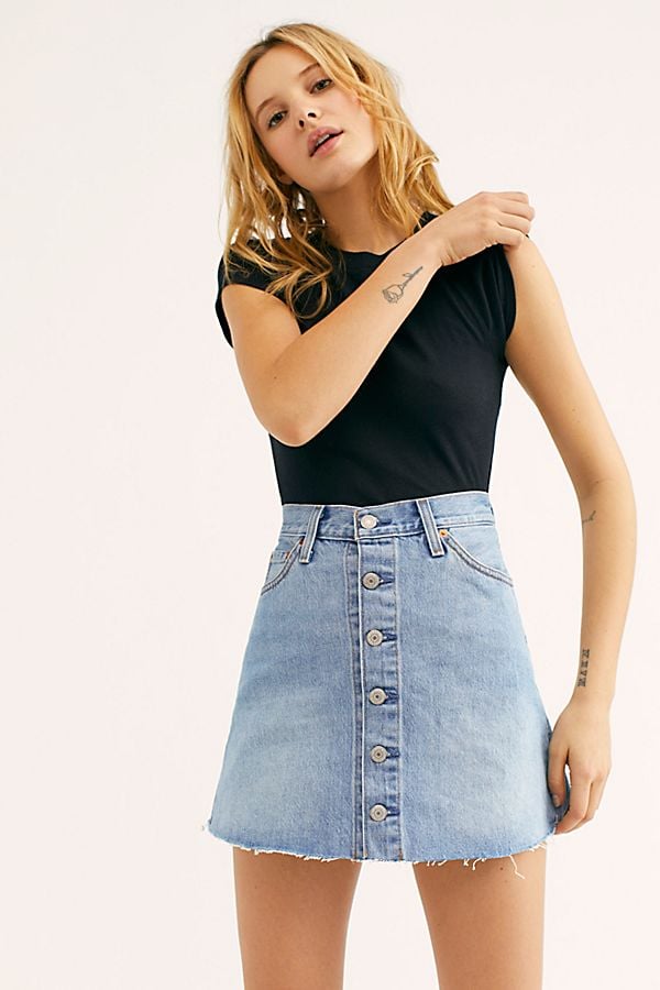 Levi’s Button-Front Mini Skirt | Best Summer Travel Clothes For Women ...