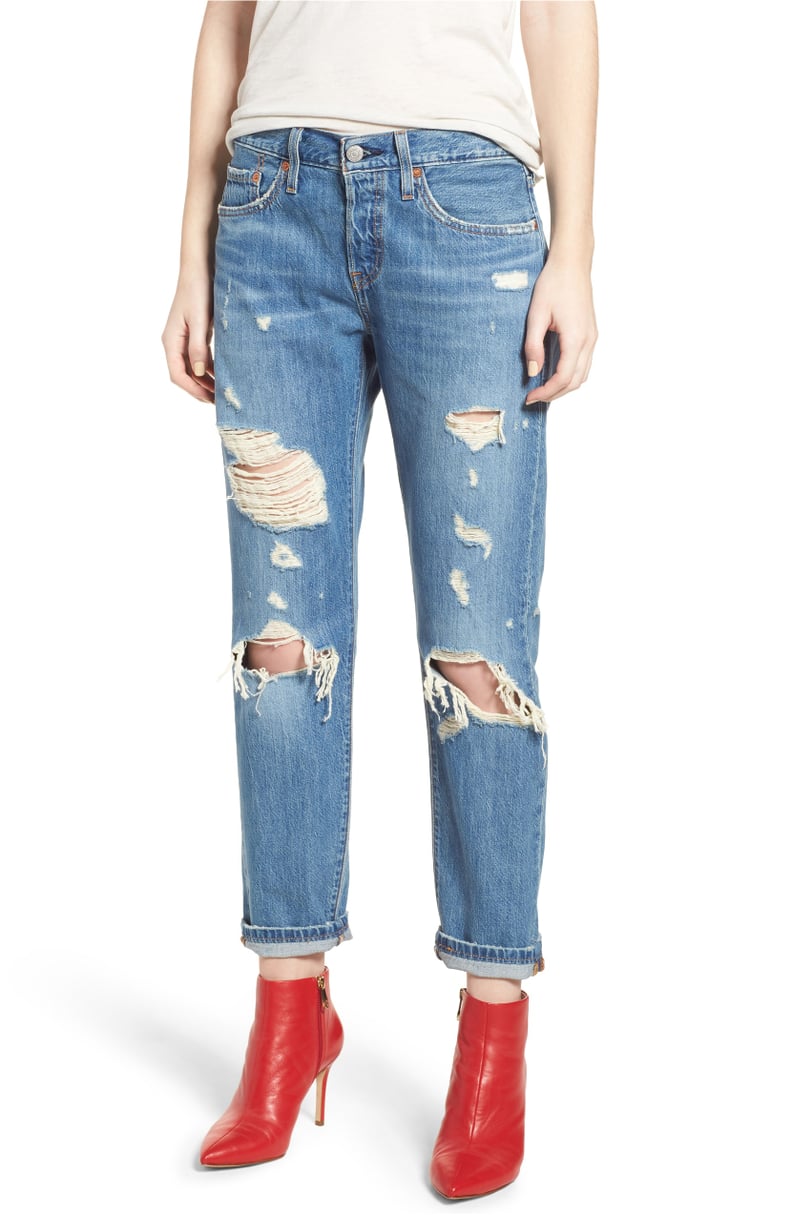 Levi's 501 Taper Ripped Boyfriend Jeans