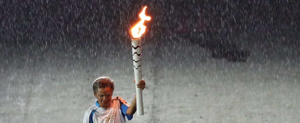Paralympic Torchbearer Falls and Gets Back Up