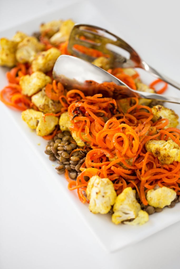 Curried Cauliflower and Lentil Salad With Carrot Noodles