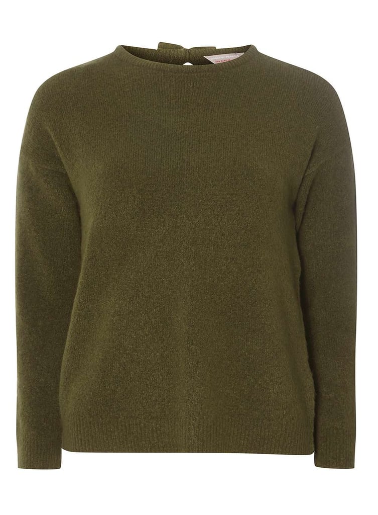 Dorothy Perkins Petite Khaki Bow Back Jumper