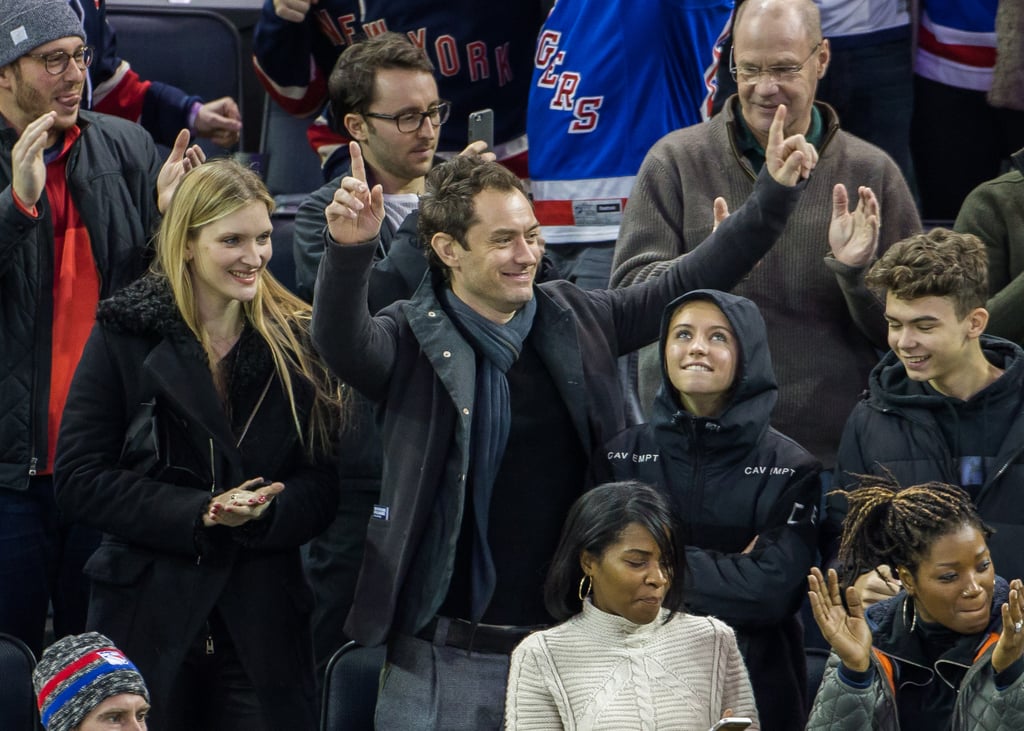 Jude Law turned a New York Rangers game into a family affair when he was joined by his girlfriend, Phillipa Coan, and his daughter, Iris, in NYC on Sunday. The trio got pretty animated as they watched the hockey team take on the New Jersey Devils at Madison Square Garden. Jude and Phillipa bundled up in dark jackets while his 15-year-old — whom he shares with ex-wife Sadie Frost — avoided the chill by donning a rain coat with the hood over her head. While the couple looked pretty cosy during the event, the 43-year-old actor also shared a few sweet father-daughter moments with Iris as they cheered on the home team. We love seeing Jude's modern family.

    Related:

            
                            
                    Jude Law and His Girlfriend Pack On the PDA During a Romantic Trip to Rome
                
                            
                    Hollywood&apos;s Hottest English Eye Candy