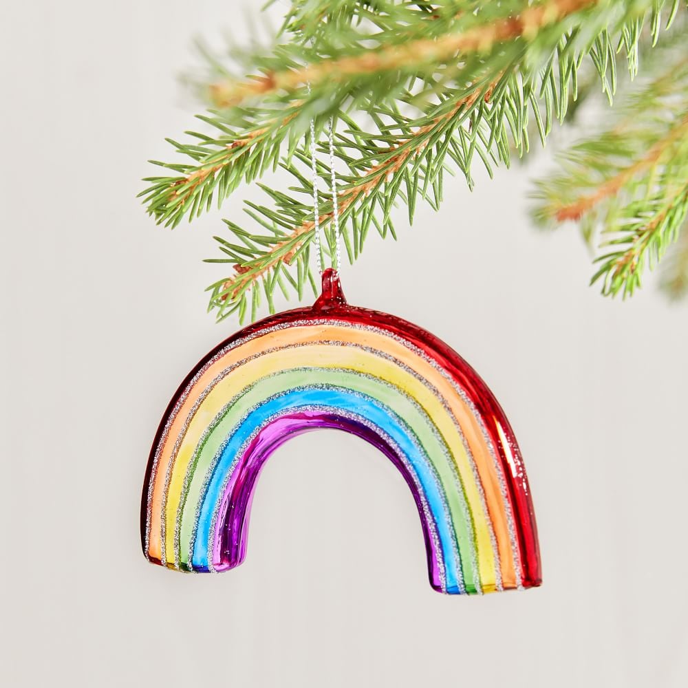 West Elm Glass Rainbow Ornament