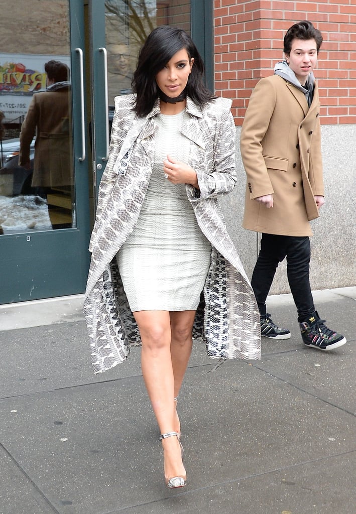 Meanwhile, Kim Mixed Lanvin Snakeskin Prints and Played With Texture