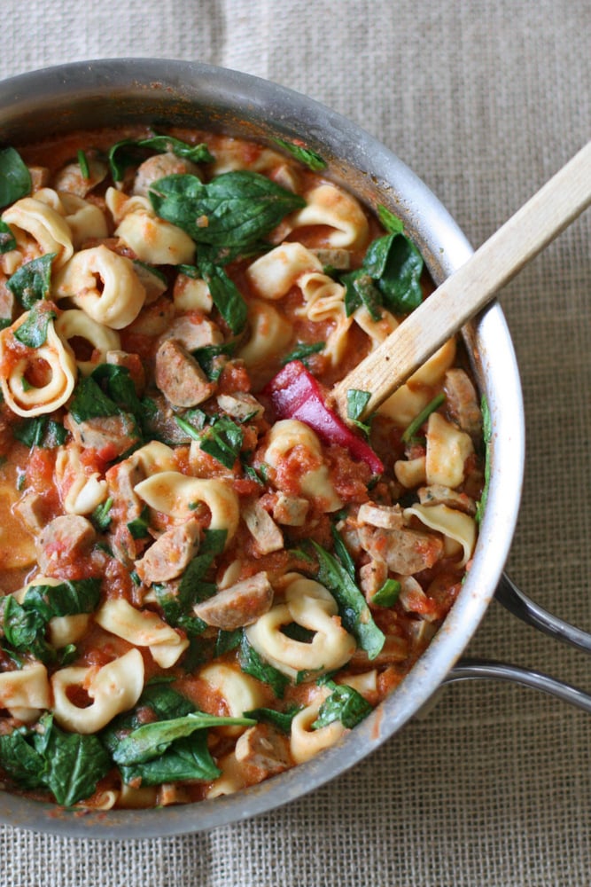 Creamy Sausage Tortellini with Spinach