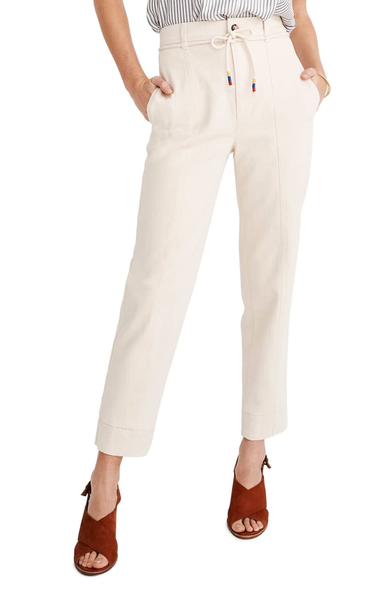 Madewell Tie Waist Tapered Pants