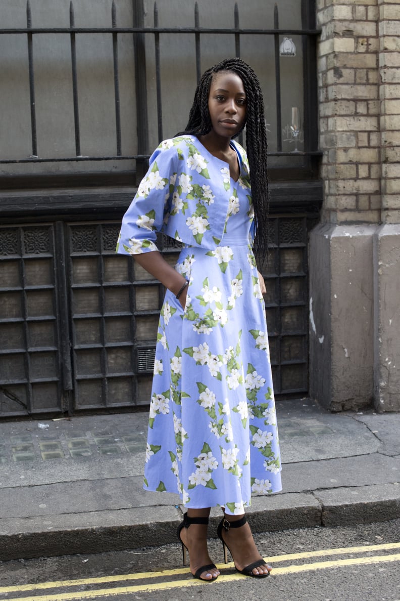 A retro floral dress with a matching jacket