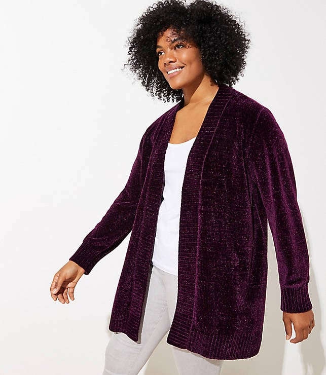 Loft Plus Chenille Blouson Open Cardigan