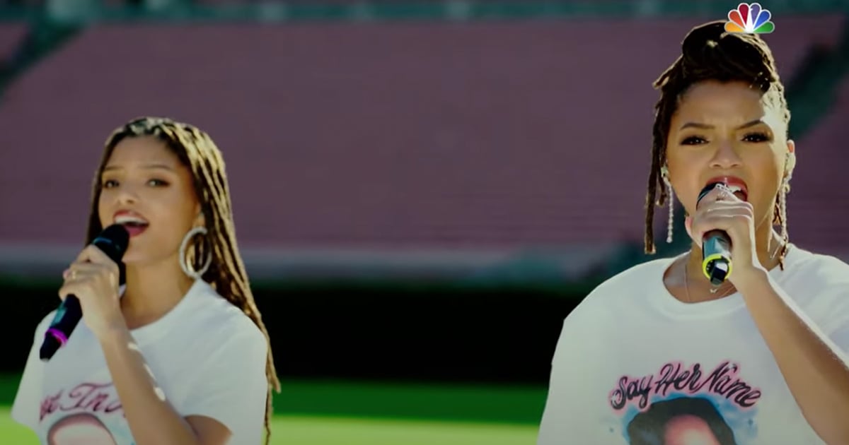 Chloe x Halle NFL Kickoff National Anthem Performance Video POPSUGAR
