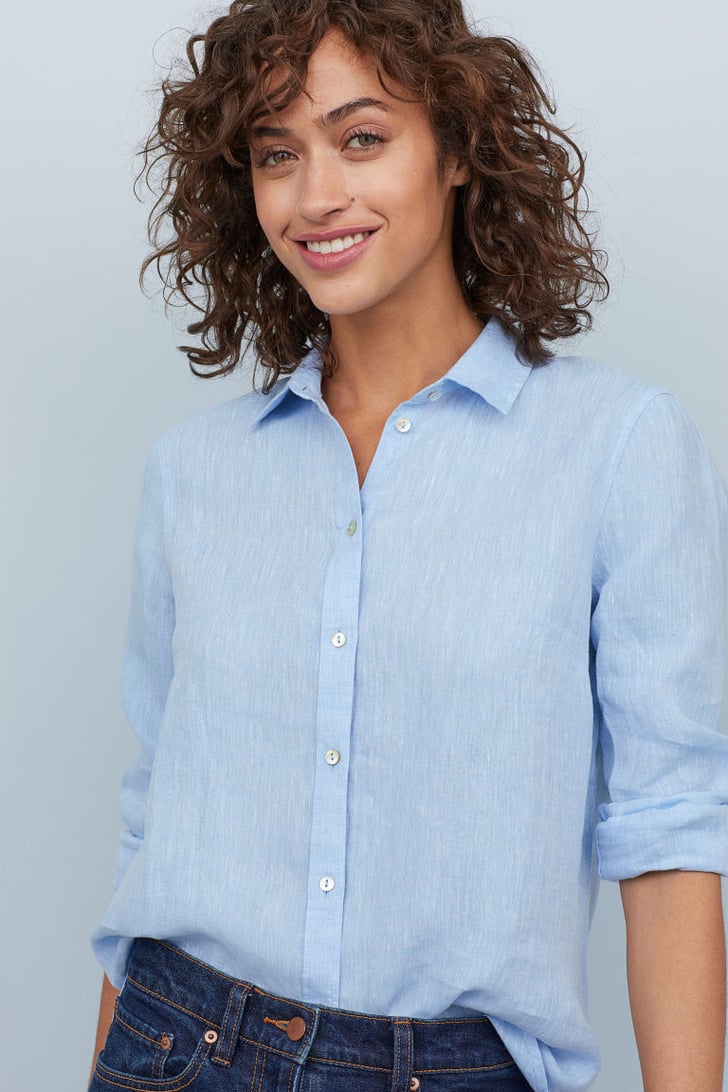 H&M Linen Shirt Best Summer Work Clothes For Women POPSUGAR Fashion