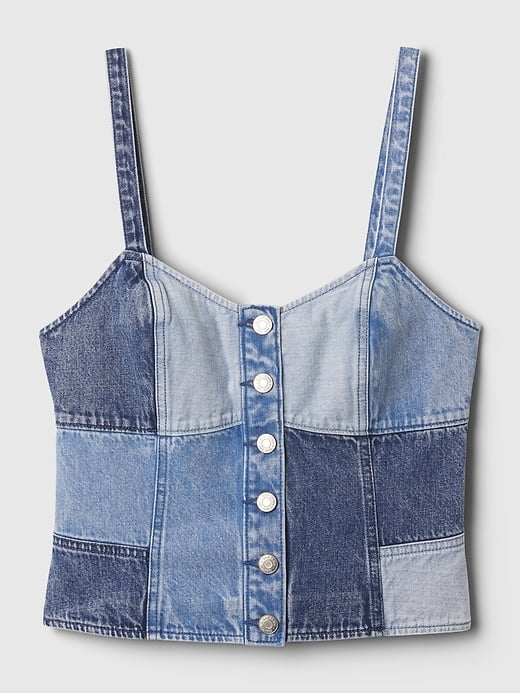 Gap Patchwork Denim Corset Top