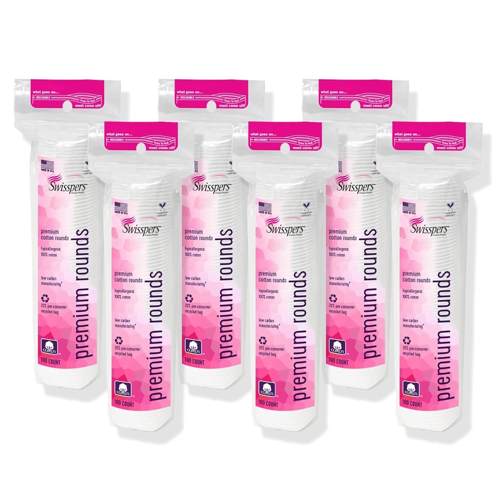 Swisspers Premium Cotton Rounds ($13, originally $22)
If cotton rounds are a part of your skin and nail care routine, you'll want to pounce on this deal. This batch of 100 premium cotton rounds comes in a pack of six and is over 40 percent off right now.