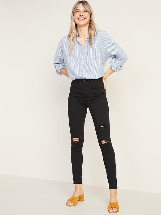 Old Navy High-Waisted Distressed Rockstar Super Skinny Jeans | Old Navy ...