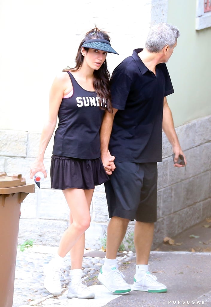 George and Amal Clooney Holding Hands After Tennis Pictures