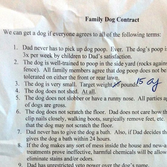 Dad's Contract to Kids For Pet Dog
