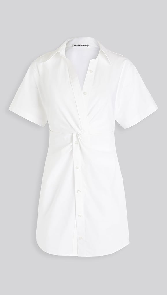 Alexanderwang.t Crisp Poplin Mini Shirt Dress