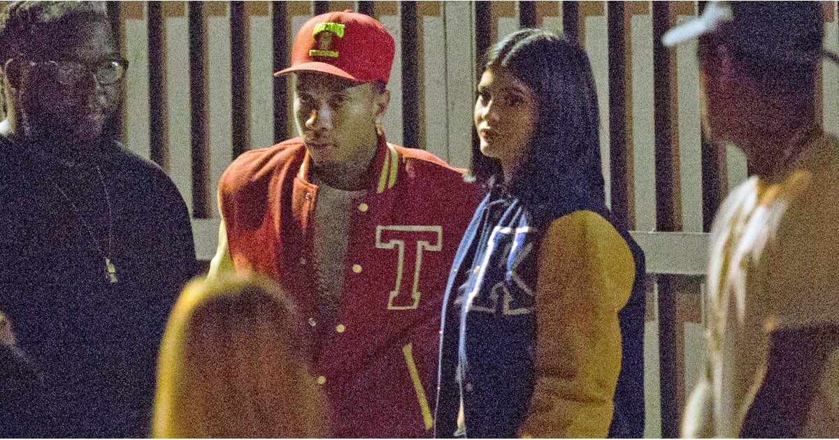 Kylie Jenner and Tyga Wear Varsity Jackets POPSUGAR Fashion