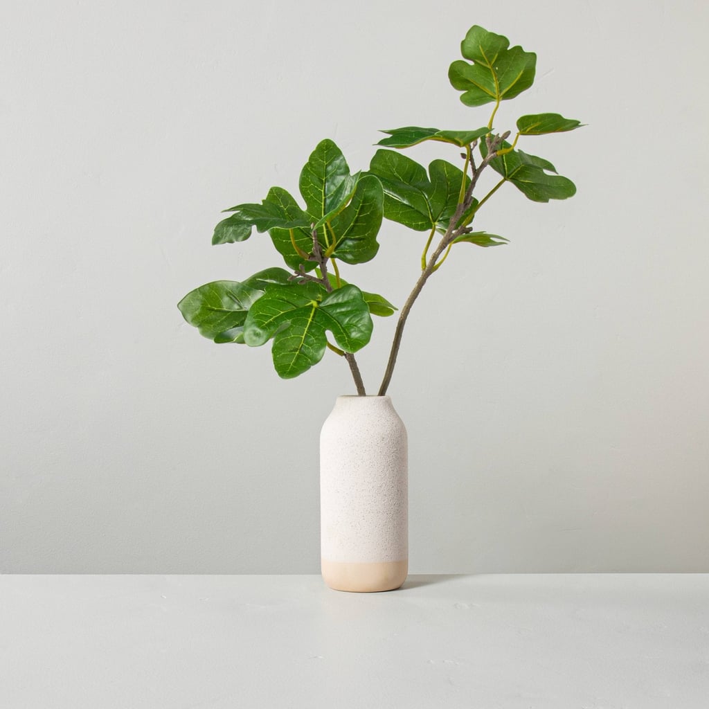 No-Maintenance Greenery: Hearth & Hand With Magnolia Faux Fig Leaf Branch Potted Arrangement