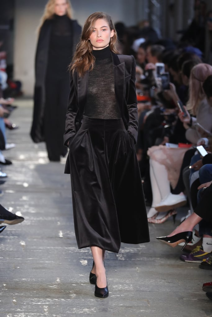 We'd love to see her try out this three-piece velvet set, working a turtleneck as the foundation to her look.