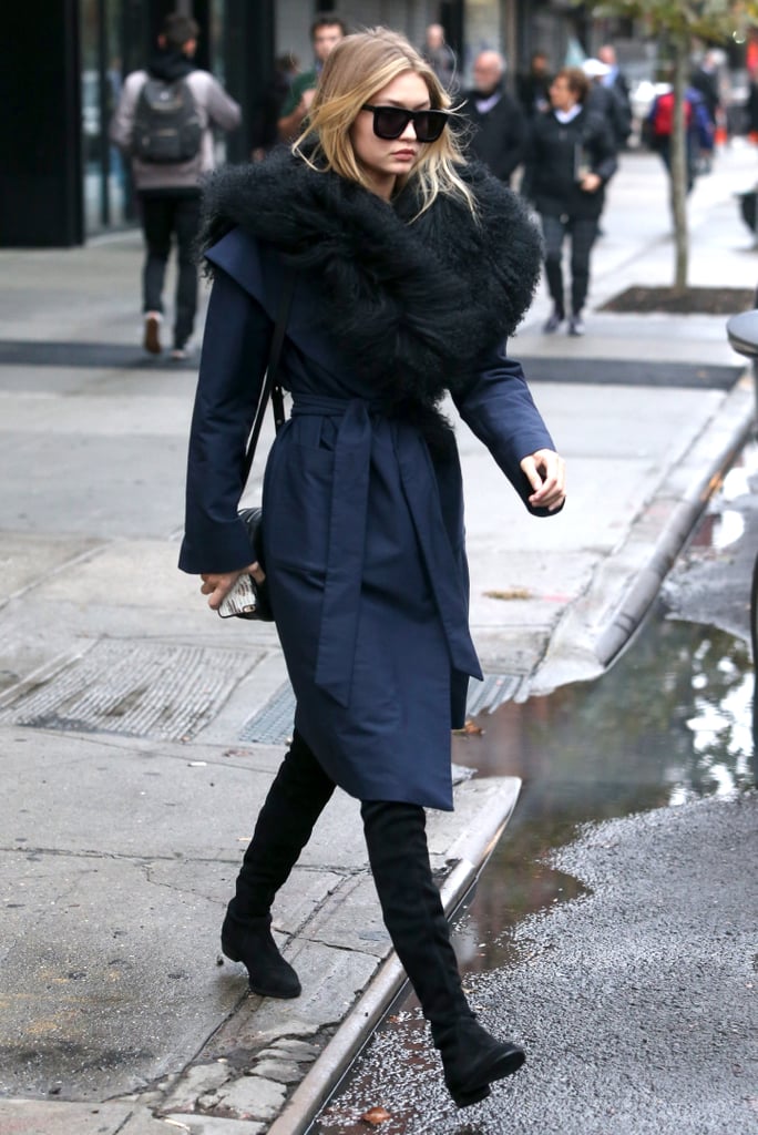 Her cozy look was well suited for chilly Fall weather. | Gigi Hadid's ...