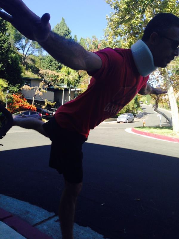 Freddie shared pictures of his physical therapy session. "#Robo-Bro Do i look jacked up to ya'll? Balance ... In all things," he tweeted.