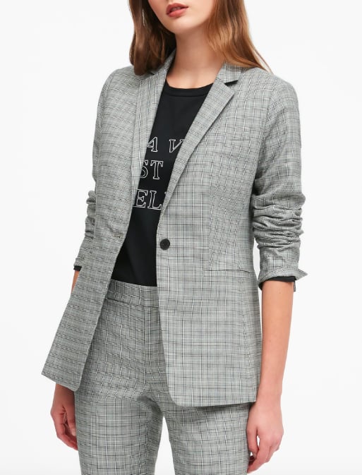 Long & Lean-Fit Plaid Blazer