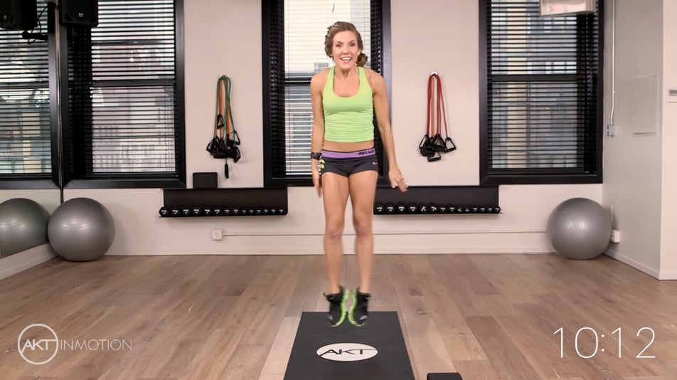 Using momentum, jump up into the air and click your heels. 