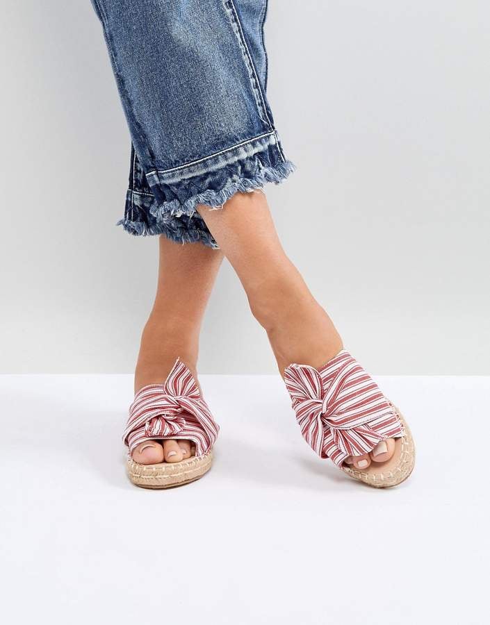 Glamorous Stripe Espadrille Slides