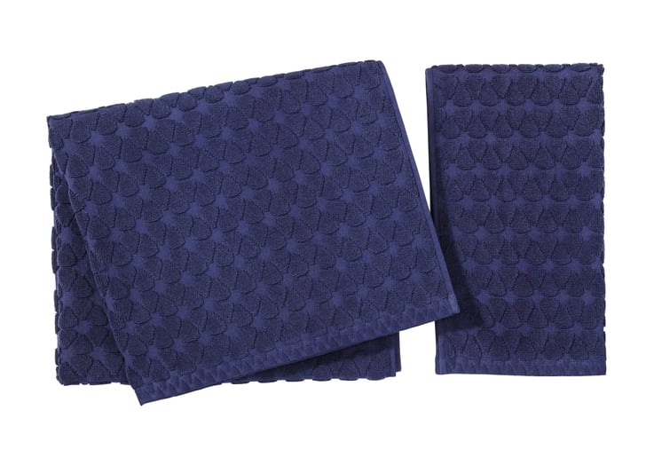 Bath Towel in Navy (10) and Geometric Hand Towel in Navy (8) Nate