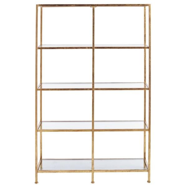Home Decorators Collection Gold Leaf Metal 4-shelf Accent Bookcase with Open