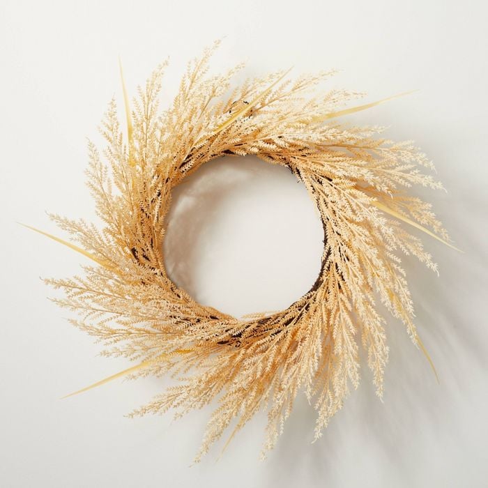 Wonderful Wreath: Faux Bleached Wheat Grass Plant Wreath