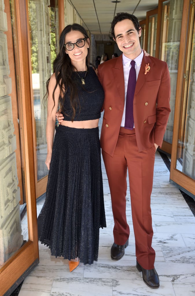 Demi Wore a Black Crop Top and Skirt Set to Zac Posen's Event
