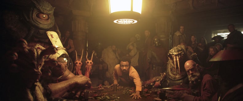 SOLO: A STAR WARS STORY,  Donald Glover as Lando Calrissian (center), 2018.  Lucasfilm/  Walt Disney Studios Motion Pictures /Courtesy Everett Collection
