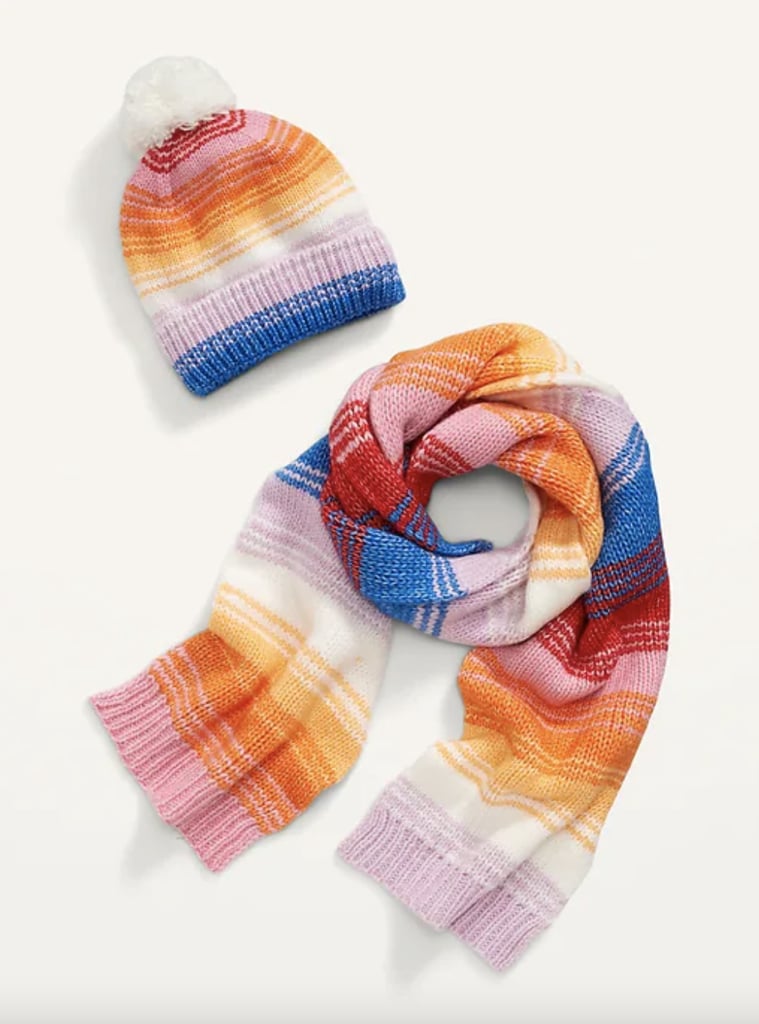 A Classic Stocking Stuffer: Old Navy 2-Pack Printed Pom-Pom Beanie And Scarf Set
